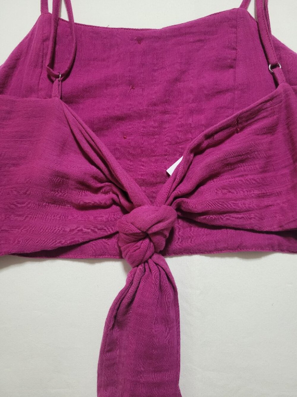 Lotus & Luna Cruisin Crop Top Viva Magenta Cotton Gauze Boho Top Large Coastal - Picture 9 of 9